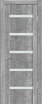 Межкомнатная дверь Агата-05, грей, белое стекло "лакобель"
